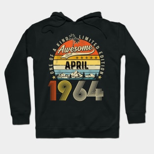 Awesome Since April 1964 Vintage 59th Birthday Hoodie